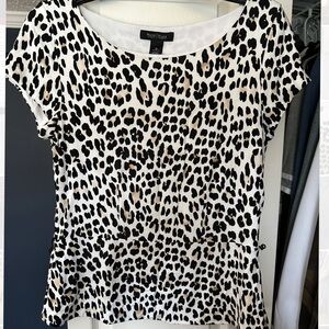 WHBM cheetah print top